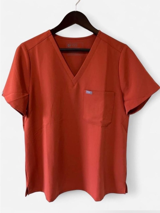 Figs Tops - FIGS Catarina scrub top V-Neck Top in Terracotta Women’s Size Large
